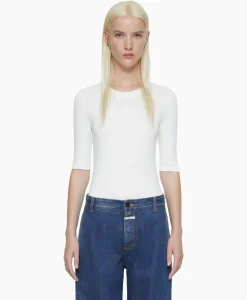 T-Shirts & Tops^Closed T-Shirt Korte Mouw Crewneck Short Sleeve Off White