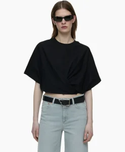 T-Shirts & Tops^Closed T-Shirt Korte Mouw Wrap Zwart