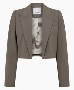 Blazers^Co'couture Co'Couture Blazer Vidacc Crop Midden Bruin