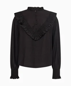 Blouses^Co'couture Co'Couture Blouse Angus Frill Zwart