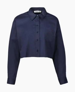 Blouses^Co'couture Co'Couture Blouse Cotton Crisp Crop Donker Blauw