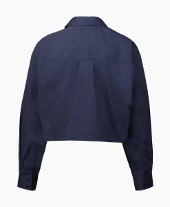 Blouses^Co'couture Co'Couture Blouse Cotton Crisp Crop Donker Blauw