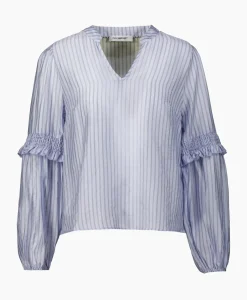 Blouses^Co'couture Co'Couture Blouse Sami Stripe Licht Blauw