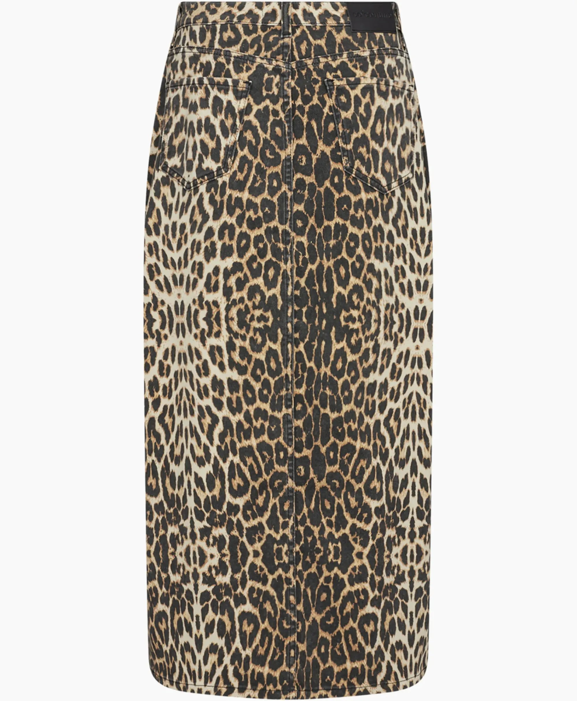 Rokken^Co'couture Co'Couture Midi Rok Leo Denim Slitbruin
