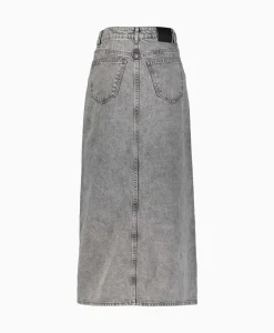 Rokken^Co'couture Co'Couture Midi Rok Vika Asym Slit Grijs