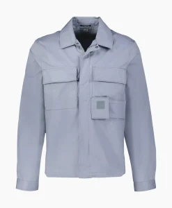 Overhemden^Cp Company Overhemd Metropolis Garbadine Pocket Shirt Blauw
