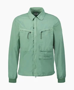 Jassen^Cp Company Overshirt Flatt Nylon Licht Groen