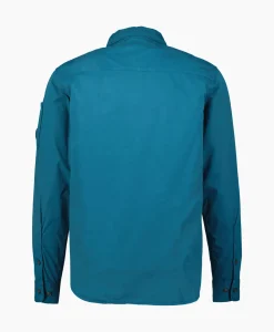 Jassen^Cp Company Overshirt Gabardine Zipped Blauw