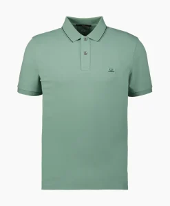 Polo's^Cp Company Polo Stretch Piquet Striped Collar Licht Groen