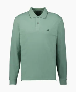 Polo's^Cp Company Polo Stretch Piquet Regular Long Sleeve Licht Groen