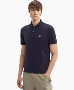 Polo's^Cp Company Polo Stretch Piquet Regular Donker Blauw