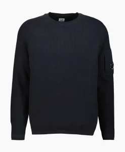 Truien^Cp Company Pullover Sea Island Lens Ribbed Knit Donker Blauw