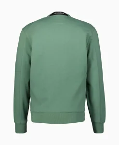 Truien^Cp Company Sweater Diagonal Raised Fleece Licht Groen