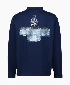 Truien^Cp Company Sweater Indigo Fleece Blauw