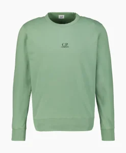 Truien^Cp Company Sweater Light Fleece Logo Groen