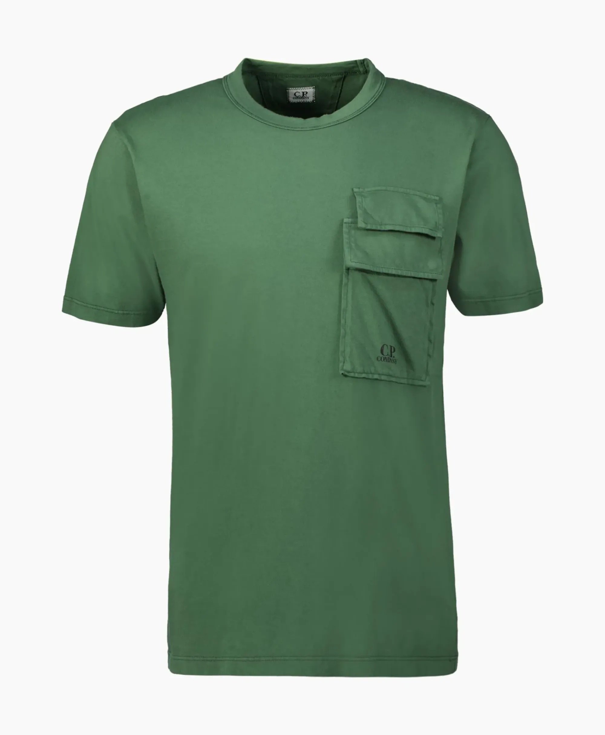 T-Shirts^Cp Company T-Shirt Korte Mouw Jersey Flap Pocket Groen
