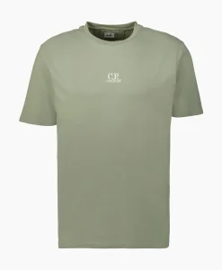 T-Shirts^Cp Company T-Shirt Korte Mouw Jersey Artisinal Three Cards Groen