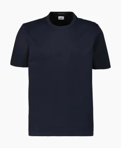 T-Shirts^Cp Company T-Shirt Mercerized Jersey Twisted Logo Donker Blauw