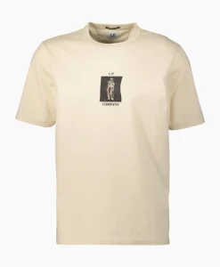 T-Shirts^Cp Company T-Shirt Mercerized Jersey Graphic Ecru