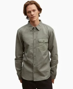 Overhemden^Denham Overhemd Worker Reg Shirt Sfm Groen
