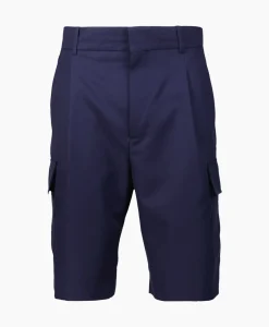 Broeken^Drole De Monsieur Korte Broek Le Short Cargo Laine Donker Blauw