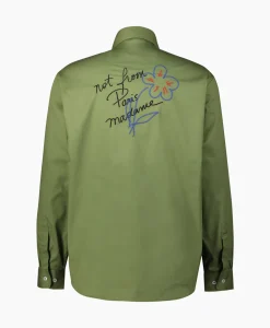 Overhemden^Drole De Monsieur Overhemd La Chemise Slogan Esquisse Khaki
