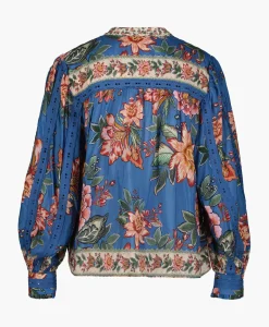 Blouses^Farm Rio Blouse Wonderful Bouquet Blue Blauw