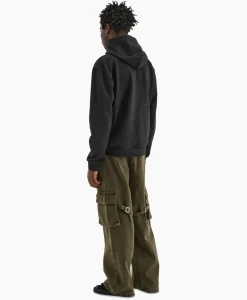 Truien^Flâneur Flaneur Hoodie Botanical Zwart