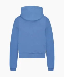 Truien^Flâneur Flaneur Hoodie Floral Watercolor Zip Up Blauw