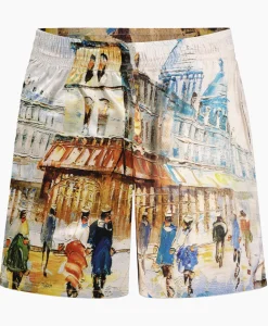 Broeken^Flâneur Flaneur Korte Broek Short Somewhere In Europe Wit Dessin