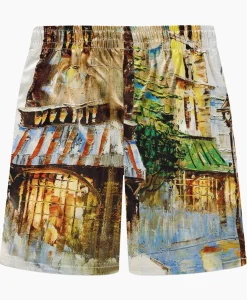 Broeken^Flâneur Flaneur Korte Broek Short Somewhere In Europe Wit Dessin