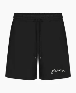 Broeken^Flâneur Flaneur Korte Broek Signature Zwart