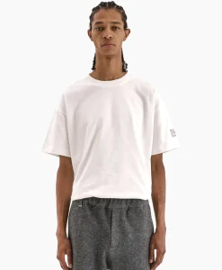 T-Shirts^Flâneur Flaneur T-Shirt Korte Mouw Atelier Sleeve Emblem Wit