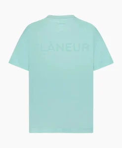 T-Shirts^Flâneur Flaneur T-Shirt Korte Mouw Tonal Logo Blauw