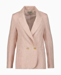 Blazers^Forte_forte Blazer Linen Lurex Micro Herringbone Boxy Rose