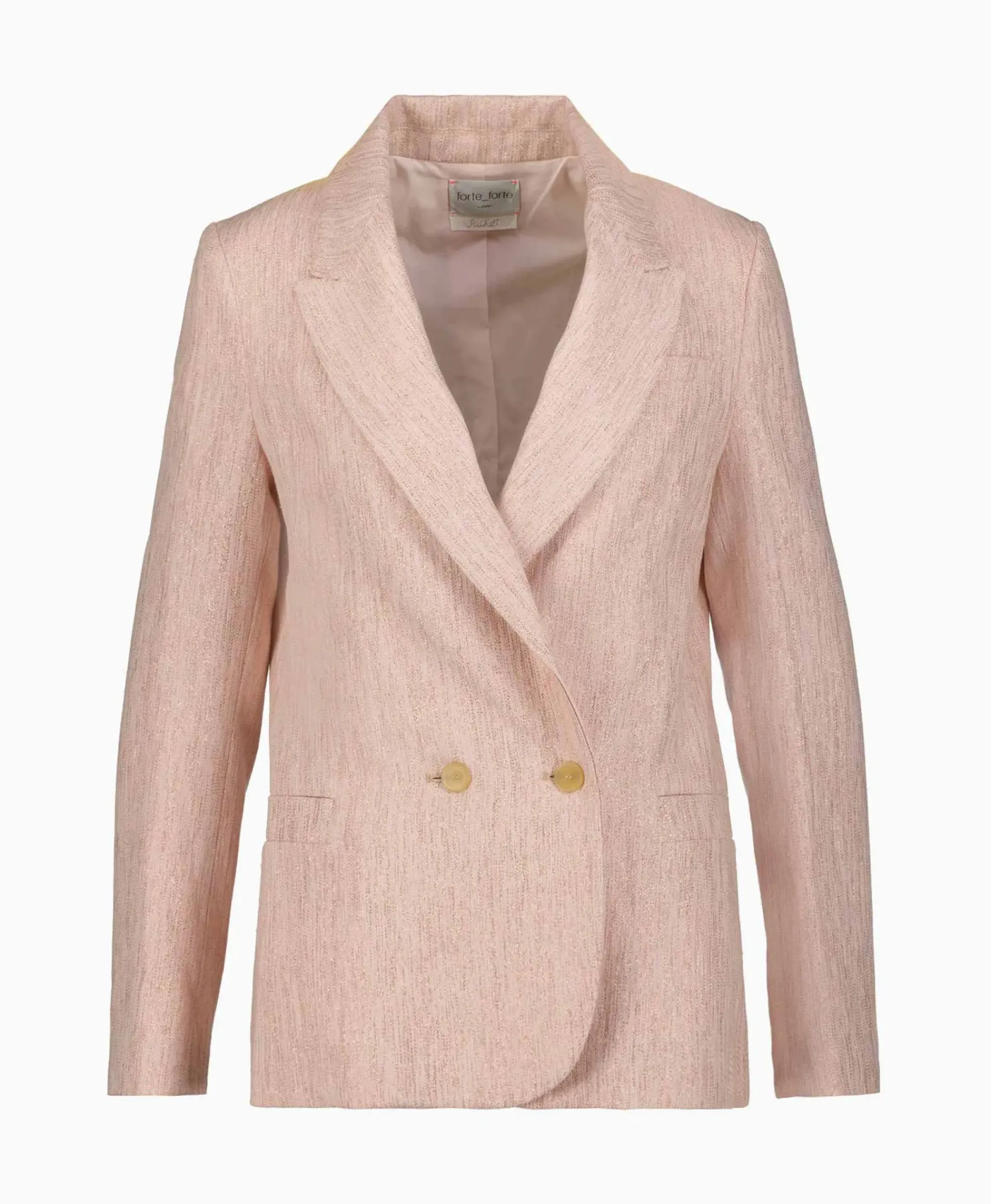Blazers^Forte_forte Blazer Linen Lurex Micro Herringbone Boxy Rose