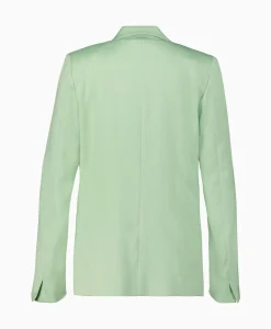 Blazers^Forte_forte Blazer Slubbed Viscose Cotton Licht Groen
