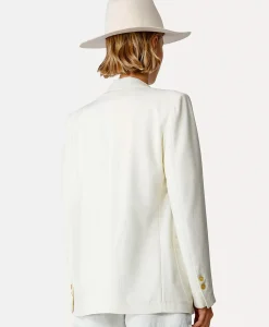 Blazers^Forte_forte Blazer Tweed Viscose Silk Jacket Off White