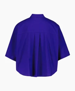 Blouses^Forte_forte Blouse Bci Cotton Popeline Half Sleeves Paars
