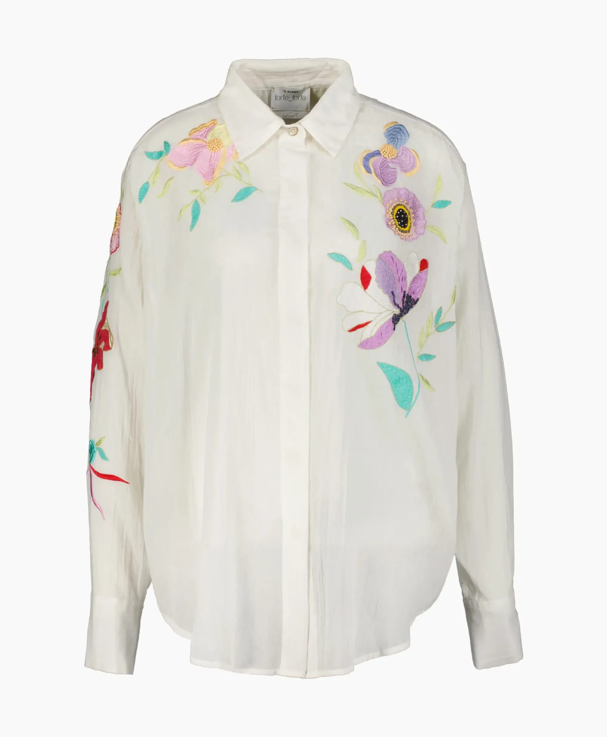 Blouses^Forte_forte Blouse Heaven Embroidery Cotton Voile Wit
