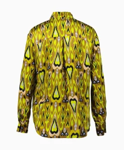 Blouses^Forte_forte Blouse Print Satin Shirt Norther Light Geel