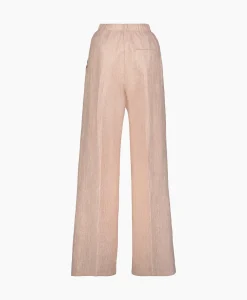 Broeken^Forte_forte Pantalon Linen Lurex Micro Herringbone Wide Leg Rose