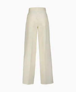 Broeken^Forte_forte Pantalon Viscose Cotton Chic Twill 5 Pockets Ecru