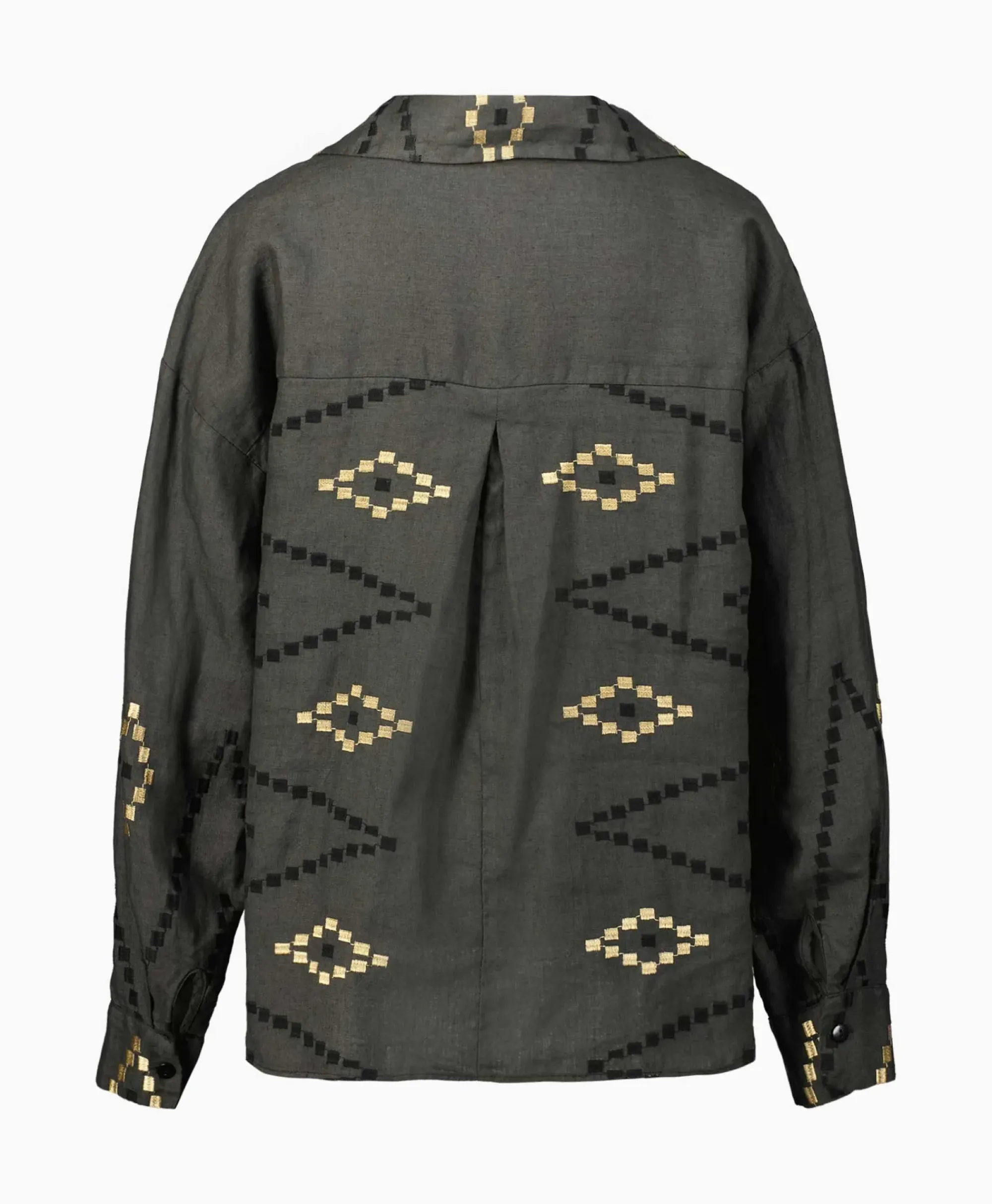 Blouses^Greek Archaic Kori Blouse Wrap Zig Zag Khaki