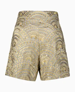 Broeken^Greek Archaic Kori Korte Broek All Over Pleates Licht Grijs