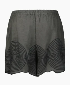 Broeken^Greek Archaic Kori Korte Broek Labyrinth Khaki