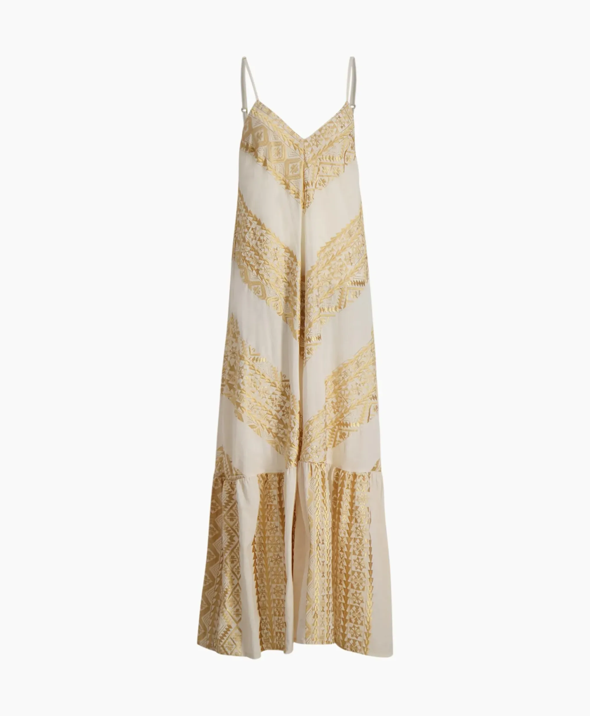 Bruiloftskleding^Greek Archaic Kori Maxi Jurk Long All Over Old Straps Ivoor / Naturel