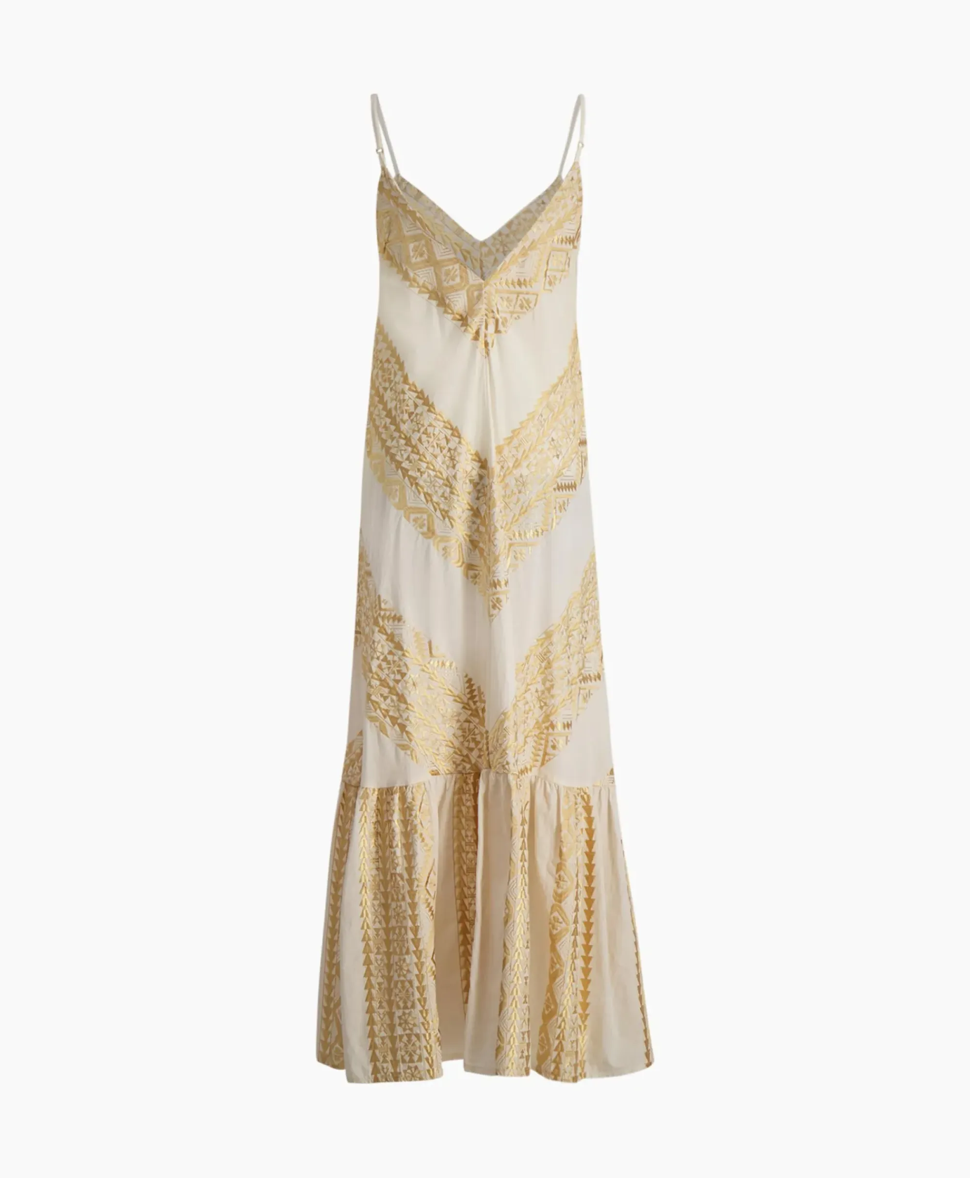 Bruiloftskleding^Greek Archaic Kori Maxi Jurk Long All Over Old Straps Ivoor / Naturel