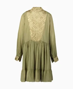 Bruiloftskleding^Greek Archaic Kori Mini Jurk Short New All Over Cotton Goud