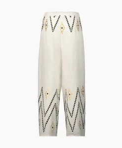Broeken^Greek Archaic Kori Pantalon Zig Zag Elastic Waist Ivoor / Naturel